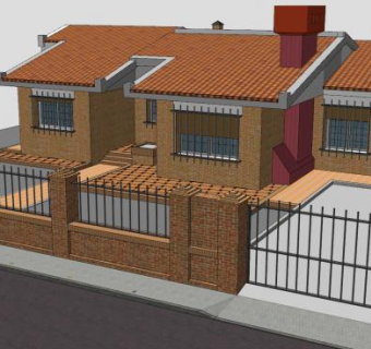 单层别墅建筑SU模型下载_sketchup草图大师SKP模型
