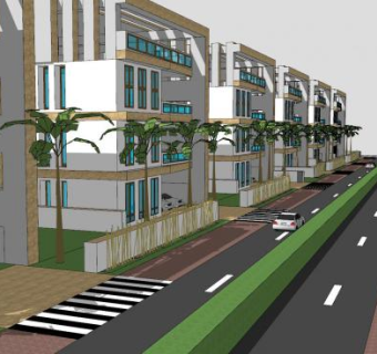 印度最高别墅建筑SU模型下载_sketchup草图大师SKP模型