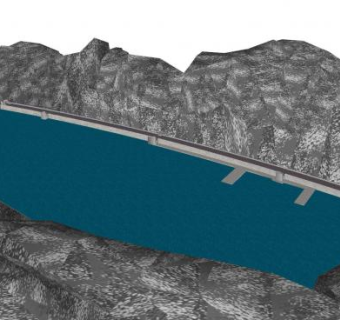阿坎格尔斯克大坝SU模型下载_sketchup草图大师SKP模型
