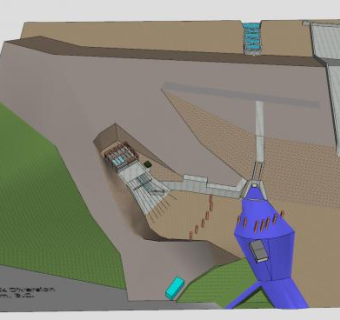 霍伊河引水装置建筑SU模型下载_sketchup草图大师SKP模型