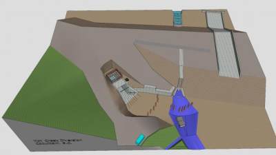 霍伊河引水装置建筑SU模型下载_sketchup草图大师SKP模型