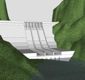 土耳其水电站大坝SU模型下载_sketchup草图大师SKP模型