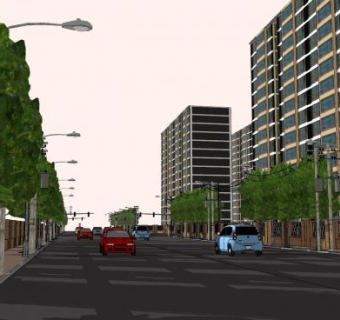 韩国街道建筑SU模型下载_sketchup草图大师SKP模型