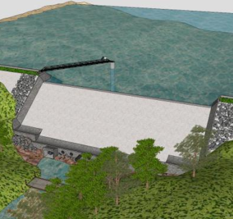 里利斯溪大坝SU模型下载_sketchup草图大师SKP模型