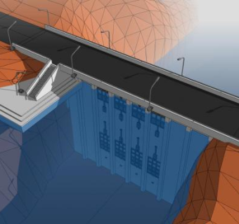 跨山公路水坝SU模型下载_sketchup草图大师SKP模型