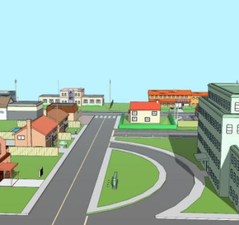 斯普林菲尔德诚市建筑SU模型下载_sketchup草图大师SKP模型