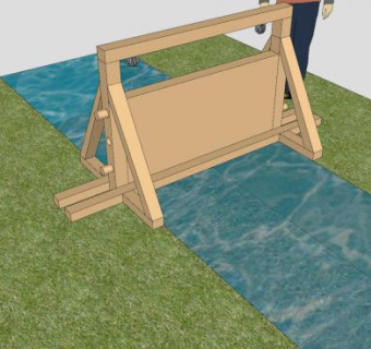 小溪的木坝SU模型下载_sketchup草图大师SKP模型