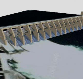 达拉斯大坝溢洪道SU模型下载_sketchup草图大师SKP模型