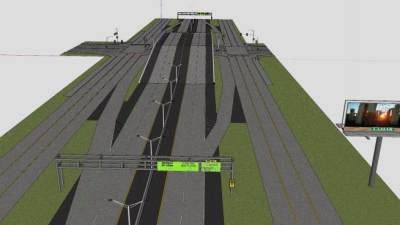 高速公路立交桥桥梁SU模型下载_sketchup草图大师SKP模型