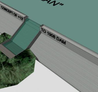 大型混凝土大坝SU模型下载_sketchup草图大师SKP模型