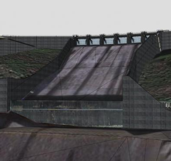 石门水库大坝SU模型下载_sketchup草图大师SKP模型