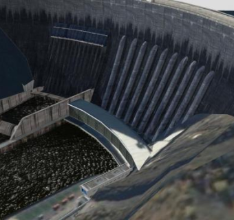 矢野水电站大坝SU模型下载_sketchup草图大师SKP模型