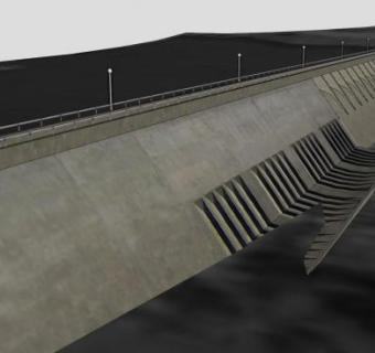 坦迪尔大坝SU模型下载_sketchup草图大师SKP模型