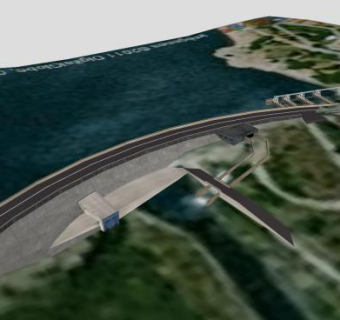 公路大坝SU模型下载_sketchup草图大师SKP模型