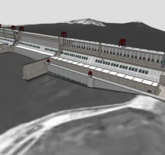 长江三峡大坝SU模型下载_sketchup草图大师SKP模型