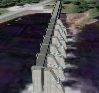 怀尔德大坝建筑SU模型下载_sketchup草图大师SKP模型