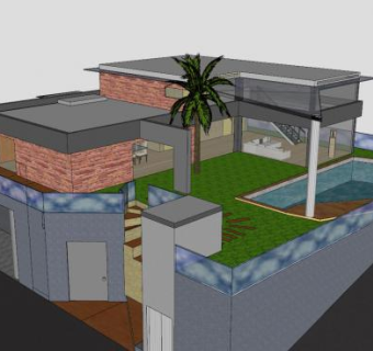 现代建筑房子SU模型下载_sketchup草图大师SKP模型