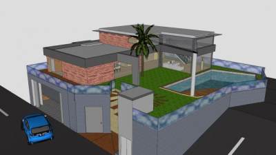 现代建筑房子SU模型下载_sketchup草图大师SKP模型