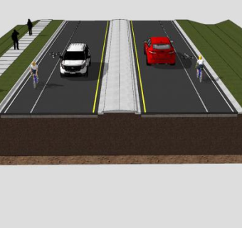 典型道路建筑SU模型下载_sketchup草图大师SKP模型