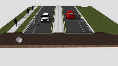 典型道路建筑SU模型下载_sketchup草图大师SKP模型