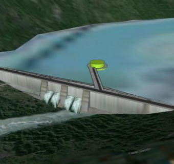 水力发电公路大坝SU模型下载_sketchup草图大师SKP模型