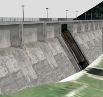 江河大坝SU模型下载_sketchup草图大师SKP模型