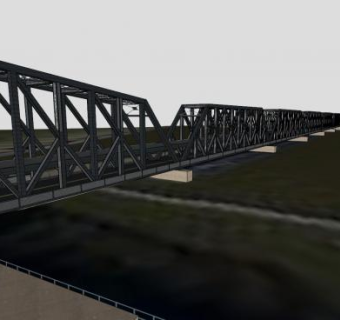 密西西比河上的大桥SU模型下载_sketchup草图大师SKP模型