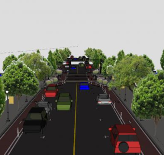 街道道路设施SU模型下载_sketchup草图大师SKP模型