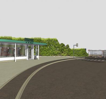 户外建筑道路设施SU模型下载_sketchup草图大师SKP模型