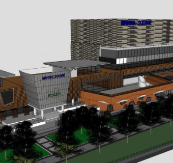 现代建筑物外观SU模型下载_sketchup草图大师SKP模型