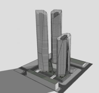 办公室建筑大楼SU模型下载_sketchup草图大师SKP模型