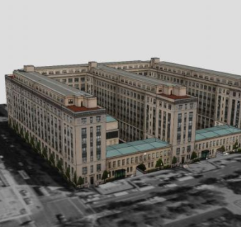 总务行政总部办公楼SU模型下载_sketchup草图大师SKP模型