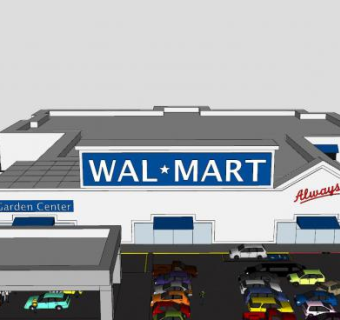 沃尔玛公司企业建筑SU模型下载_sketchup草图大师SKP模型