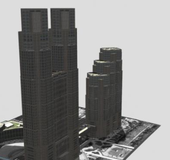 东京市政厅办公建筑SU模型下载_sketchup草图大师SKP模型