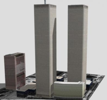 世贸中心办公建筑SU模型下载_sketchup草图大师SKP模型