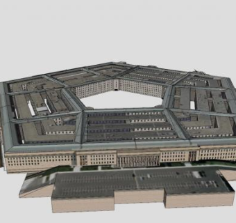 五角大楼办公大楼建筑SU模型下载_sketchup草图大师SKP模型