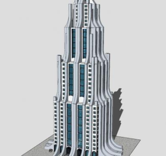 摩天大楼办公建筑SU模型下载_sketchup草图大师SKP模型