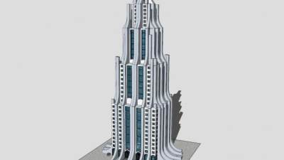 摩天大楼办公建筑SU模型下载_sketchup草图大师SKP模型