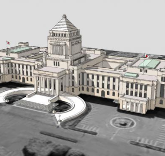 国民饮食大厦建筑SU模型下载_sketchup草图大师SKP模型