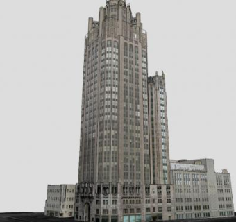 芝加哥论坛大厦建筑SU模型下载_sketchup草图大师SKP模型