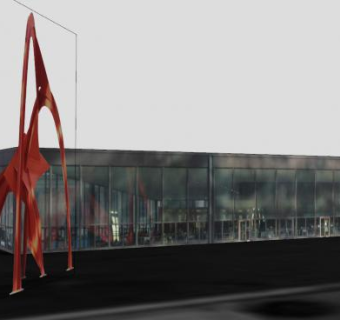 环线车站邮政局办公建筑SU模型下载_sketchup草图大师SKP模型