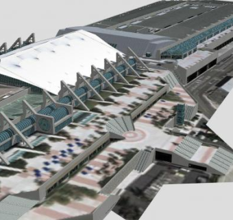 圣地亚哥会议中心建筑SU模型下载_sketchup草图大师SKP模型