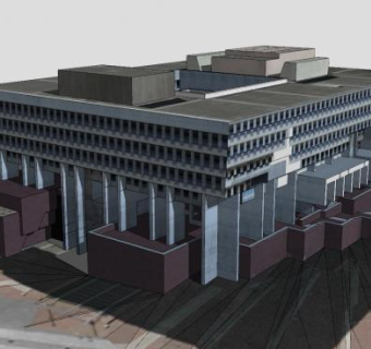 波士顿市政厅建筑SU模型下载_sketchup草图大师SKP模型