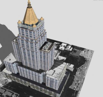 纽约人寿大厦建筑SU模型下载_sketchup草图大师SKP模型