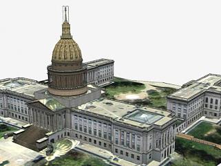西弗吉尼亚州会议建筑国会<em>大厦</em>SU模型下载_sketchup...