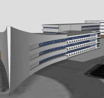 行政办公楼建筑SU模型下载_sketchup草图大师SKP模型