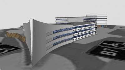 行政办公楼建筑SU模型下载_sketchup草图大师SKP模型