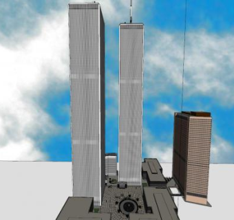 纽约世界贸易中心建筑SU模型下载_sketchup草图大师SKP模型
