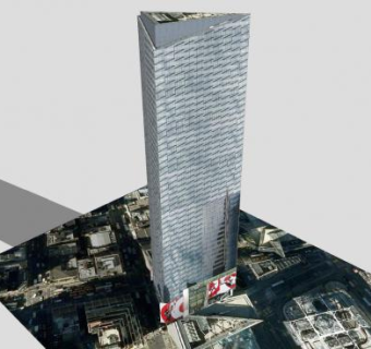 时代广场大厦建筑SU模型下载_sketchup草图大师SKP模型