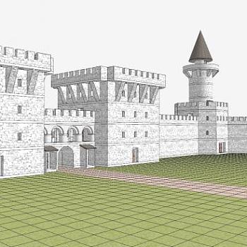 警卫室保安建筑SU模型下载_sketchup草图大师SKP模型